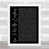 The Real Thing You To Me Are Everything Black Script Song Lyric Quote Print
