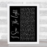 Todd Rundgren I Saw The Light Black Script Song Lyric Quote Print