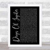 Train Drops Of Jupiter Black Script Song Lyric Quote Print