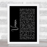 Ultravox Vienna Black Script Song Lyric Quote Print