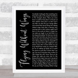 Westlife Flying Without Wings Black Script Song Lyric Quote Print