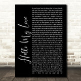Westlife Hello My Love Black Script Song Lyric Quote Print
