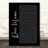 2Pac Dear Mama Black Script Song Lyric Quote Print