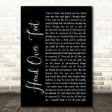 Alanis Morissette Head Over Feet Black Script Song Lyric Quote Print