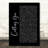 Blue October Calling You Black Script Song Lyric Quote Print