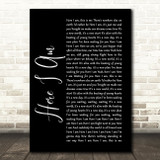 Bryan Adams Here I Am Black Script Song Lyric Quote Print