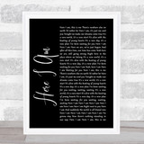 Bryan Adams Here I Am Black Script Song Lyric Quote Print