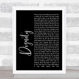 Deacon Blue Dignity Black Script Song Lyric Quote Print