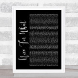 Drake Nice For What Black Script Song Lyric Quote Print