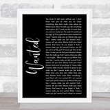 Hunter Hayes Wanted Black Script Song Lyric Quote Print