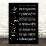Jason Mraz I Won't Give Up Black Script Song Lyric Quote Print