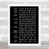 Louis Armstrong We Have All The Time In The World Black Script Song Lyric Print