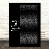 SWV Weak Black Script Song Lyric Quote Print