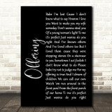 The Avett Brothers Offering Black Script Song Lyric Quote Print