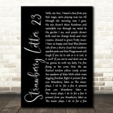 The Brothers Johnson Strawberry Letter 23 Black Script Song Lyric Quote Print