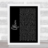 Toto Africa Black Script Song Lyric Quote Print