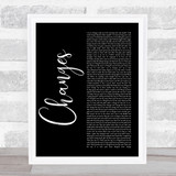 2Pac Changes Black Script Song Lyric Print