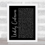 Avenged Sevenfold Unholy Confessions Black Script Song Lyric Print