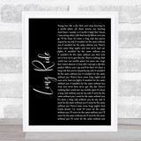 Black Stone Cherry Long Ride Black Script Song Lyric Print