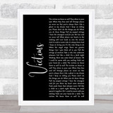 Culture Club Victims Black Script Song Lyric Print