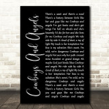 Dustin Lynch Cowboys And Angels Black Script Song Lyric Print