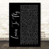 Foo Fighters Learn To Fly Black Script Song Lyric Print