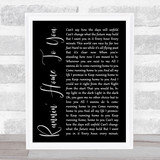Grant Gustin Runnin' Home To You Black Script Song Lyric Print