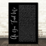 Hillsong United As You Find Me Black Script Song Lyric Print