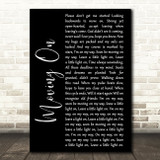 James Moving On Black Script Song Lyric Print