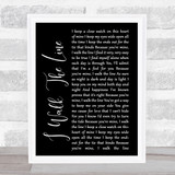 Johnny Cash I Walk The Line Black Script Song Lyric Print