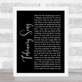 Josh Groban February Song Black Script Song Lyric Print