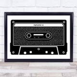 Prince Alphabet St. Black & White Music Cassette Tape Song Lyric Music Art Print