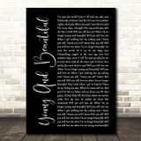 Lana Del Rey Young And Beautiful Black Script Song Lyric Print