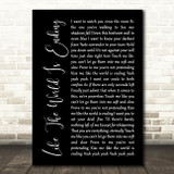 Richard Marx Like The World Is Ending Black Script Song Lyric Print