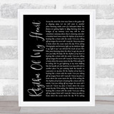 Rod Stewart Rhythm Of My Heart Black Script Song Lyric Print