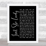 Stevie Wonder Isn't She Lovely Black Script Song Lyric Print