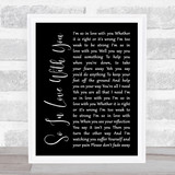 Texas So In Love With You Black Script Song Lyric Print