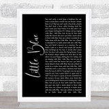 The Beautiful South Little Blue Black Script Song Lyric Print