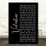 The Beautiful South Valentine Black Script Song Lyric Print
