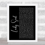The Temptations Lady Soul Black Script Song Lyric Print