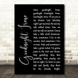 The Weavers Goodnight Irene Black Script Song Lyric Print