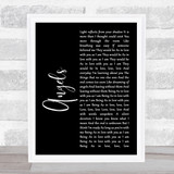The xx Angels Black Script Song Lyric Print