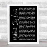 Tina Turner Nutbush City Limits Black Script Song Lyric Print
