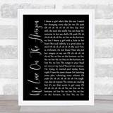 U2 No Line On The Horizon Black Script Song Lyric Print