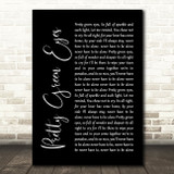 Ultrabeat Pretty Green Eyes Black Script Song Lyric Print