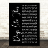 Van Morrison Days Like This Black Script Song Lyric Print