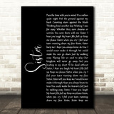 Dave Matthews Sister Black Script Song Lyric Print