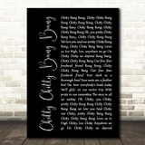 Dick Van Dyke Chitty Chitty Bang Bang Black Script Song Lyric Print