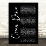 Duke Dumont Ocean Drive Black Script Song Lyric Print