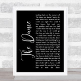 Garth Brooks The Dance Black Script Song Lyric Print